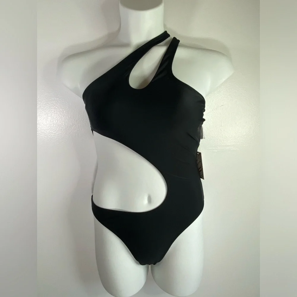 Cupshe X STASSIE One Piece Swimsuit One Shoulder Cutout High Cut NWT Size S